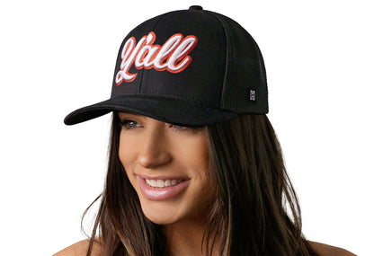 Y'all Trucker Haka Hat Black Script Snapback