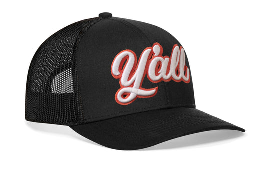 Y'all Trucker Haka Hat Black Script Snapback