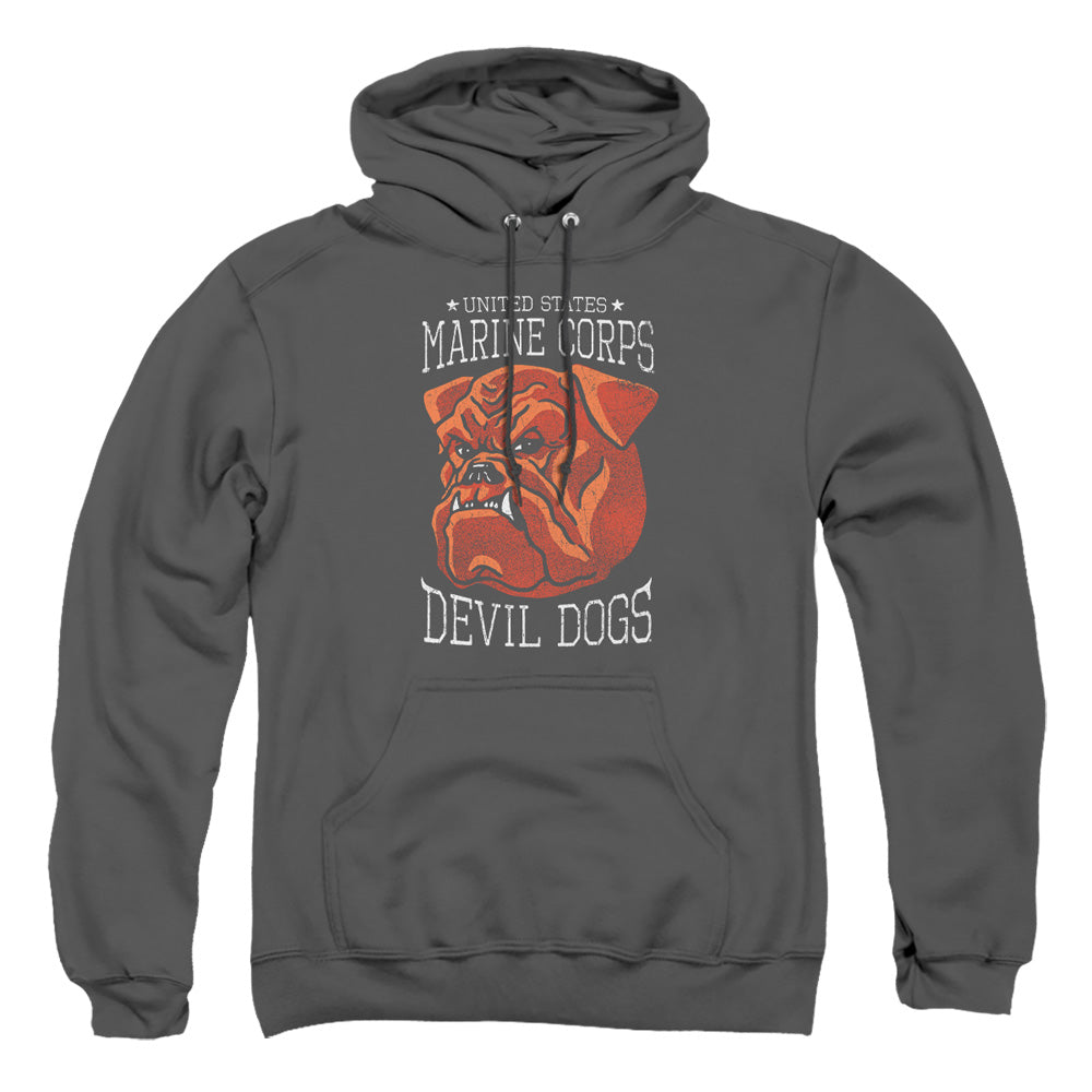 Us Marine Corps Devil Dogs Mens Hoodie Charcoal