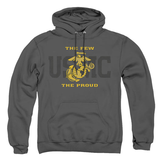 Us Marine Corps Split Tag Mens Hoodie Charcoal