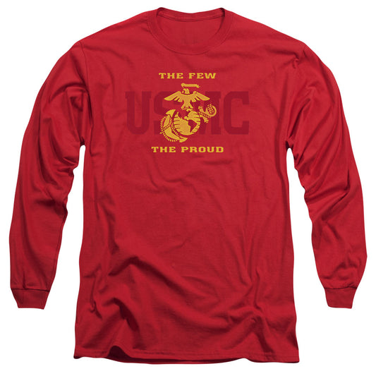 Us Marine Corps Split Tag Mens Long Sleeve Shirt Red Officially Licensed