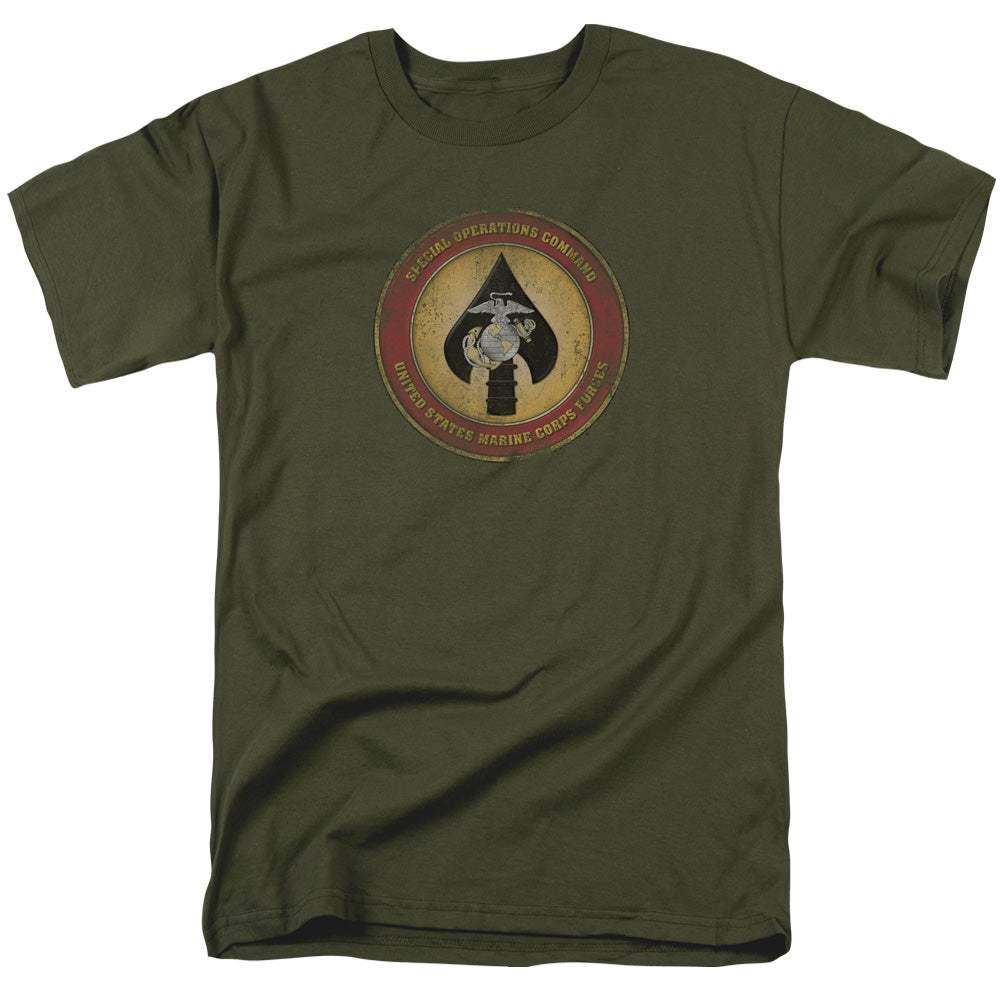 Us Marine Corps Special Operations Command Patch Mens T Shirt Military Green