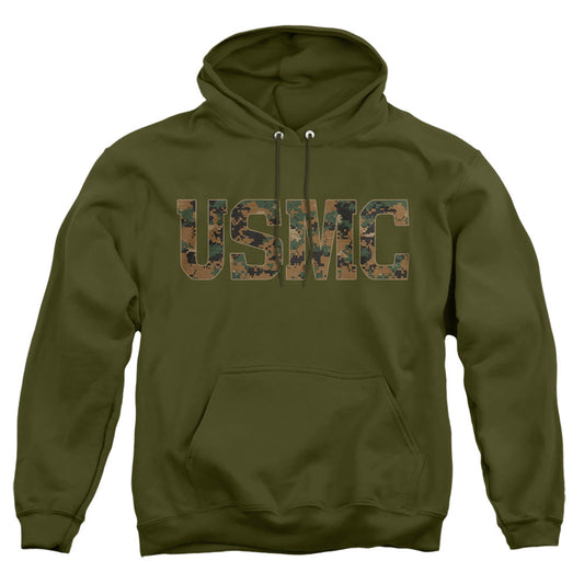 Us Marine Corps Usmc Camo Fill Mens Hoodie Military Green