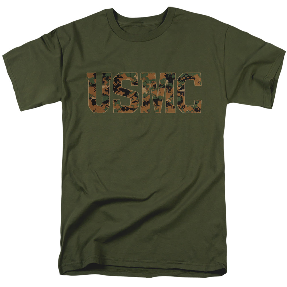 Us Marine Corps Usmc Camo Fill Mens T Shirt Military Green