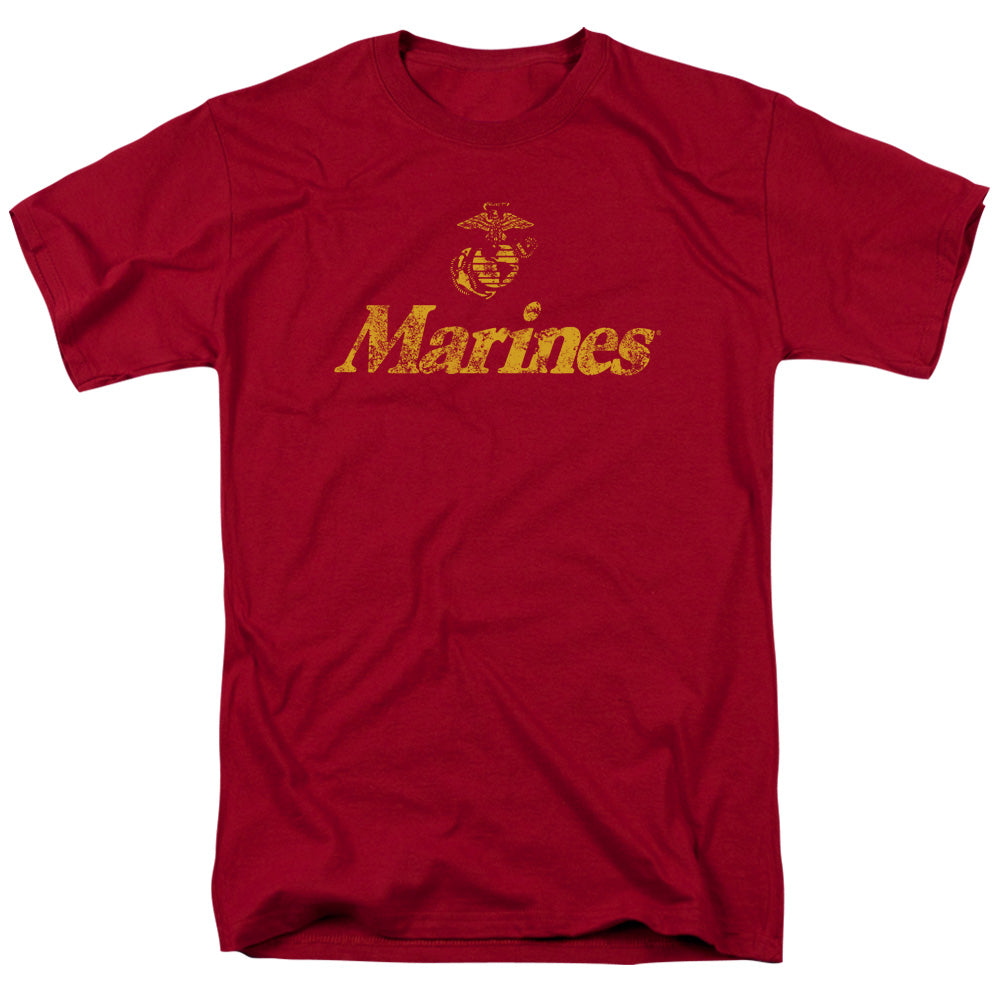 Us Marine Corps Retro Logo Mens T Shirt Cardinal