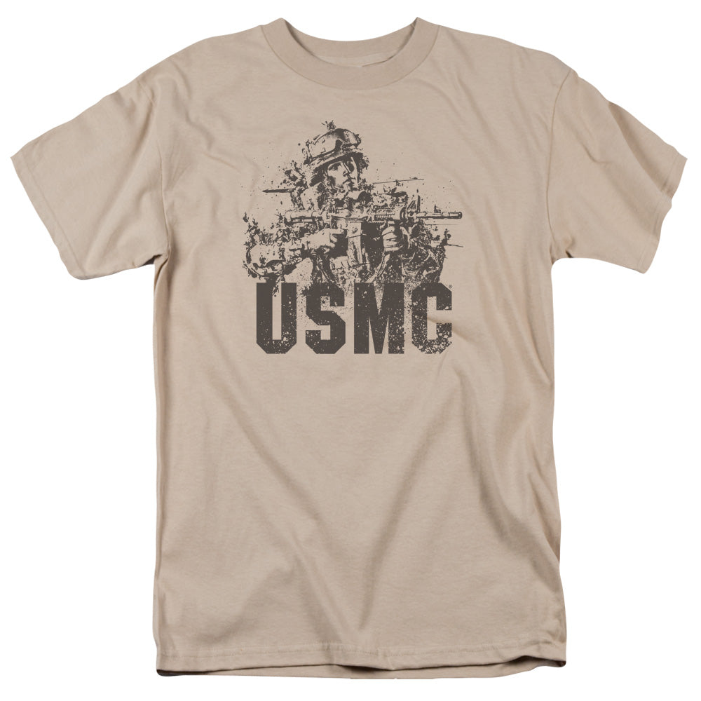 Us Marine Corps Statue Mens T Shirt Sand