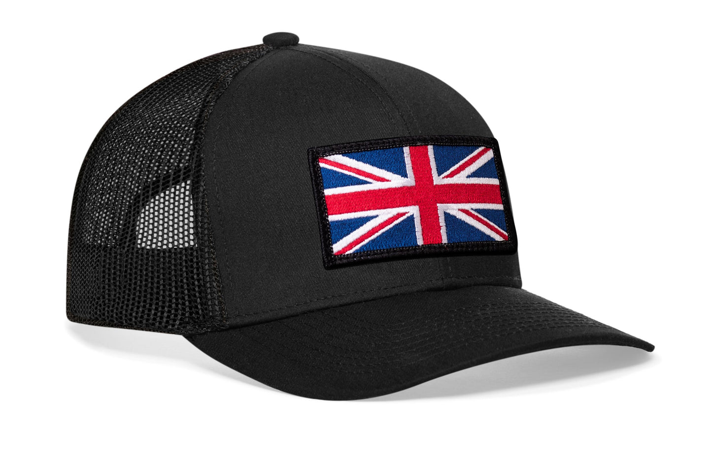United Kingdom Flag Trucker Haka Hat Black UK Union Jack Snapback