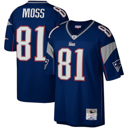 New England Patriots - Randy Moss Navy 2007 Legacy Player Mitchell & Ness Men's Jersey Navy Blue