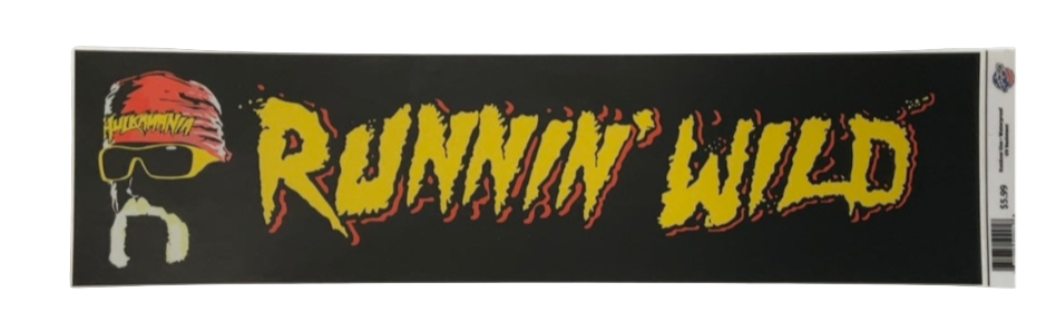 Hulk Hogan Hulkamania Runnin Wild Bumper Sticker