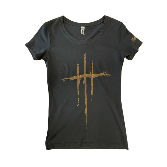Hulk Hogan Gold Foil John 3:16 Womens T Shirt Black