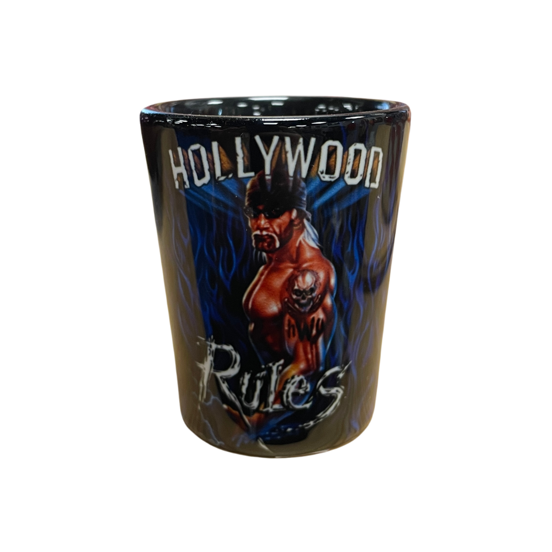 Hollywood Hulk Hogan Rules Blue Flame Shot Glass