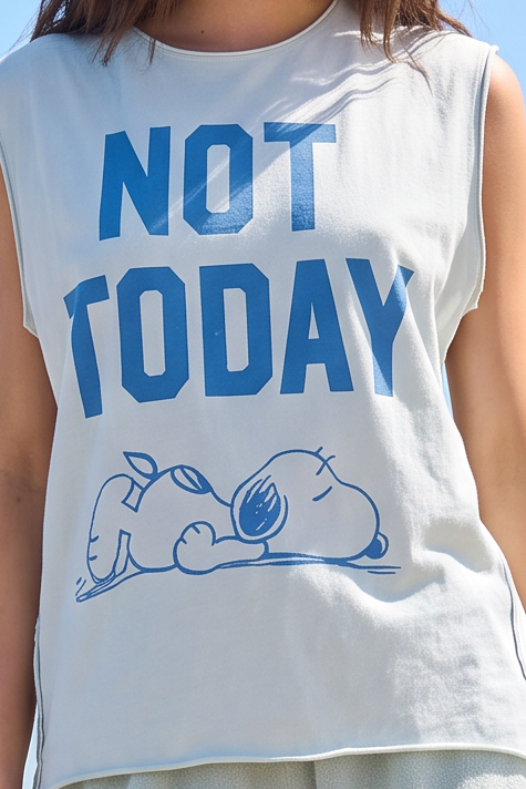 Peanuts Not Today Womens Tank Top T Shirt White