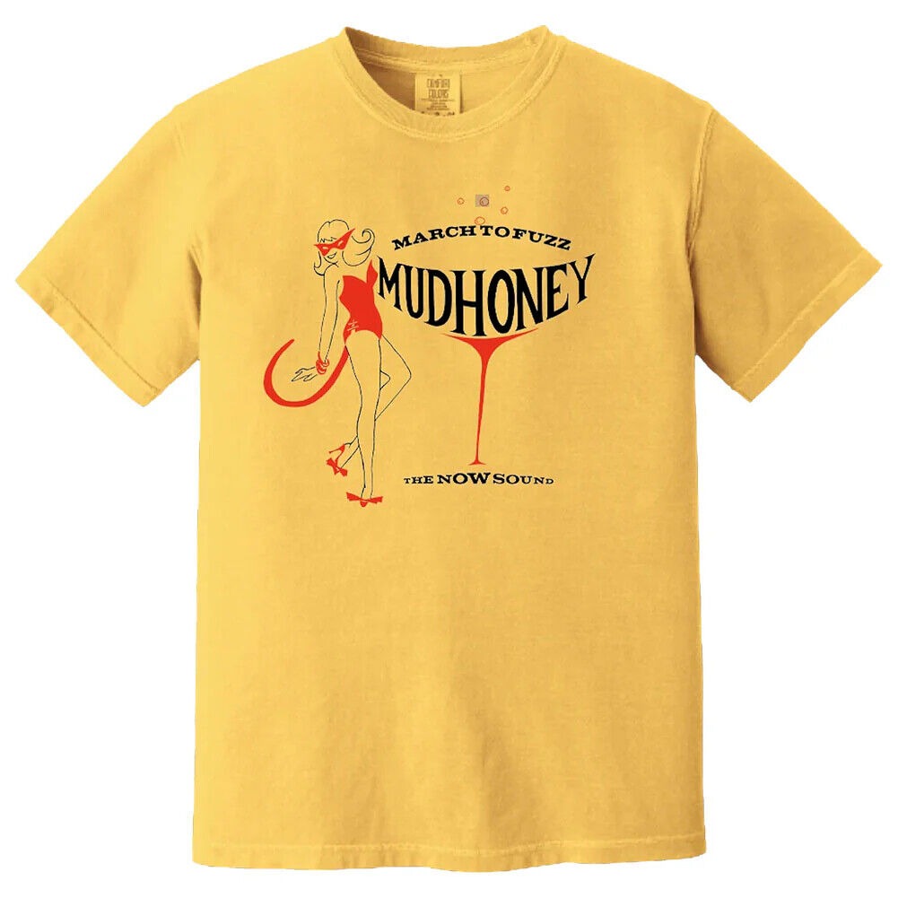 Mudhoney Los Playboys Mud honey 2 Sided Band Tee Mens T Shirt Yellow