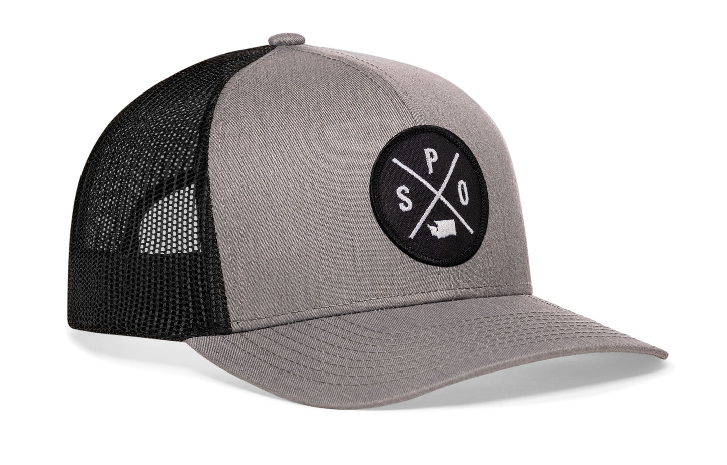 Spokane Trucker Haka Hat Gray Black SPO Snapback