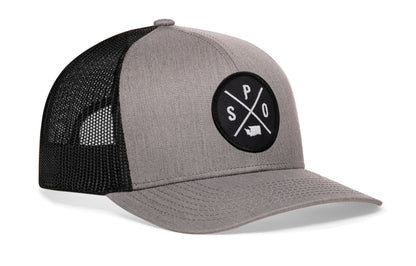 Spokane Trucker Haka Hat Gray Black SPO Snapback