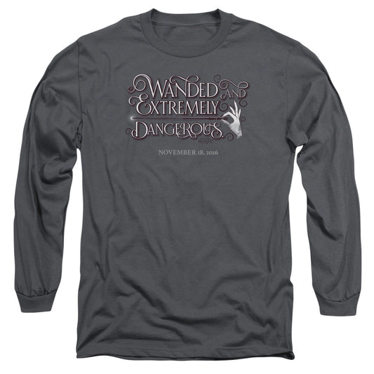 Fantastic Beasts Wanded Mens Long Sleeve Shirt Charcoal Officially Licensed