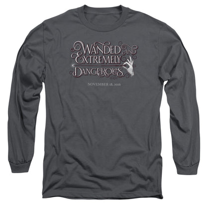 Fantastic Beasts Wanded Mens Long Sleeve Shirt Charcoal Officially Licensed