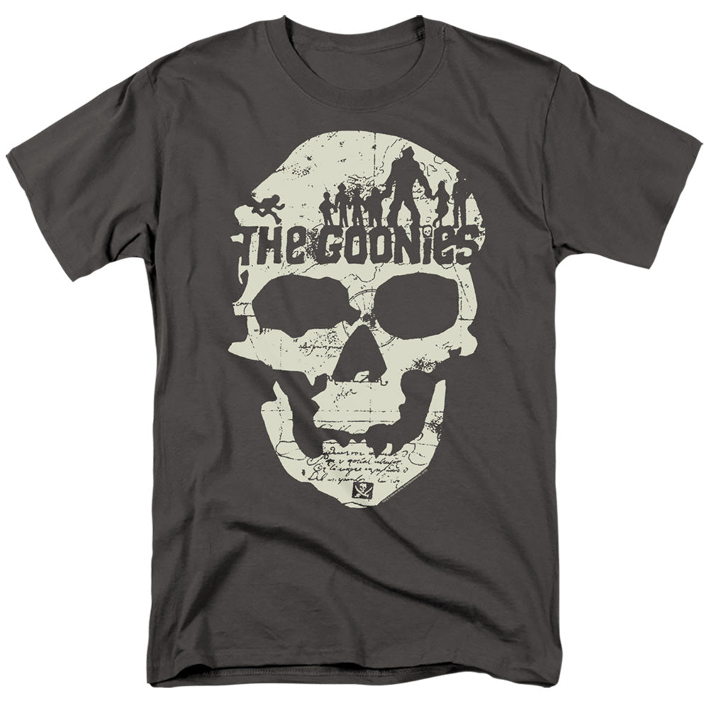 The Goonies Skull Map Mens T Shirt Charcoal