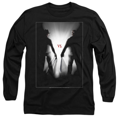 Freddy Vs Jason Silhouettes Mens Long Sleeve Shirt Black Officially Licensed