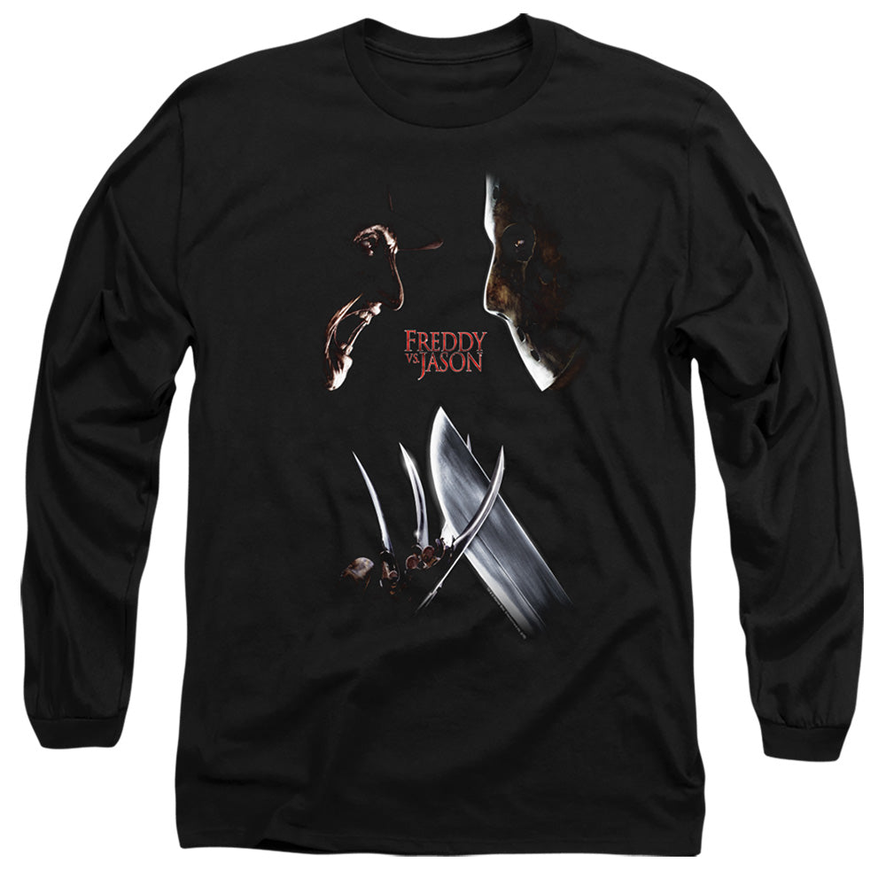 Freddy Vs Jason Face Off Mens Long Sleeve Shirt Black