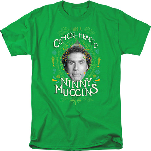 Elf Cotton Headed Ninny Muggins Mens T Shirt Kelly Green