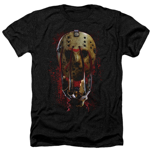 Freddy Vs Jason Mask And Claws Heather Mens T Shirt Black