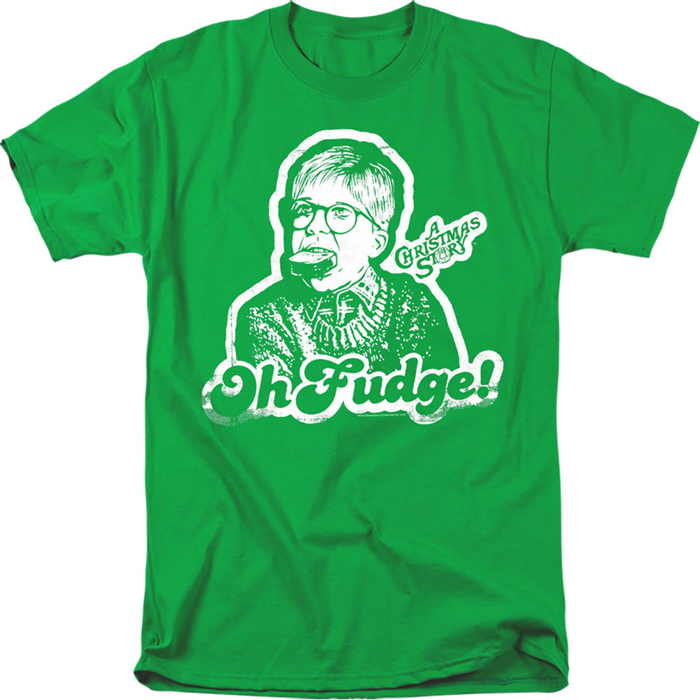 A Christmas Story Oh Fudge Again Mens T Shirt Kelly Green