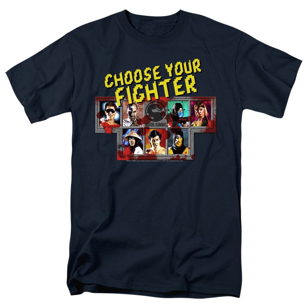 Mortal Kombat Klassic Choose Your Fighter Mens T Shirt Navy