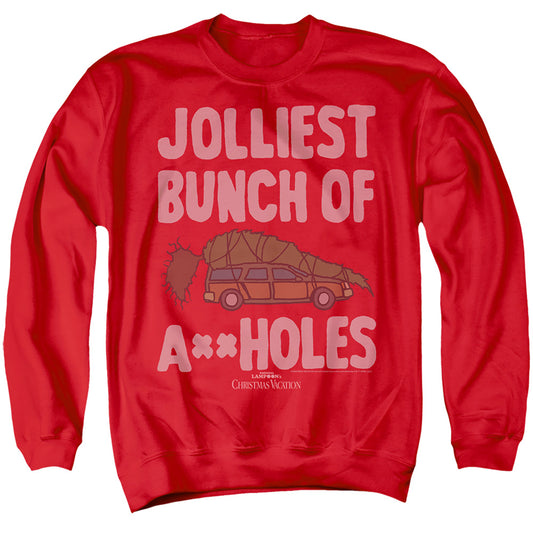Christmas Vacation Griswold Jolliest Bunch Of A-Holes Mens Crewneck Sweatshirt Red Officially Licensed