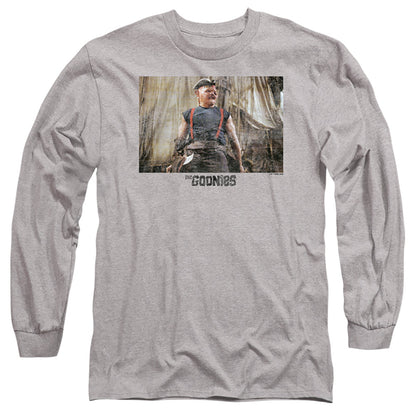 The Goonies Sloth 1 Mens Long Sleeve Shirt Athletic Heather Officially Licensed