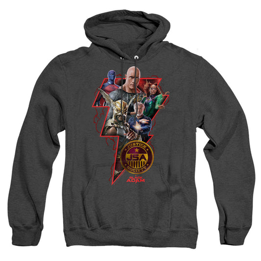 Black Adam Black Adam Character Bolt Heather Mens Hoodie Black