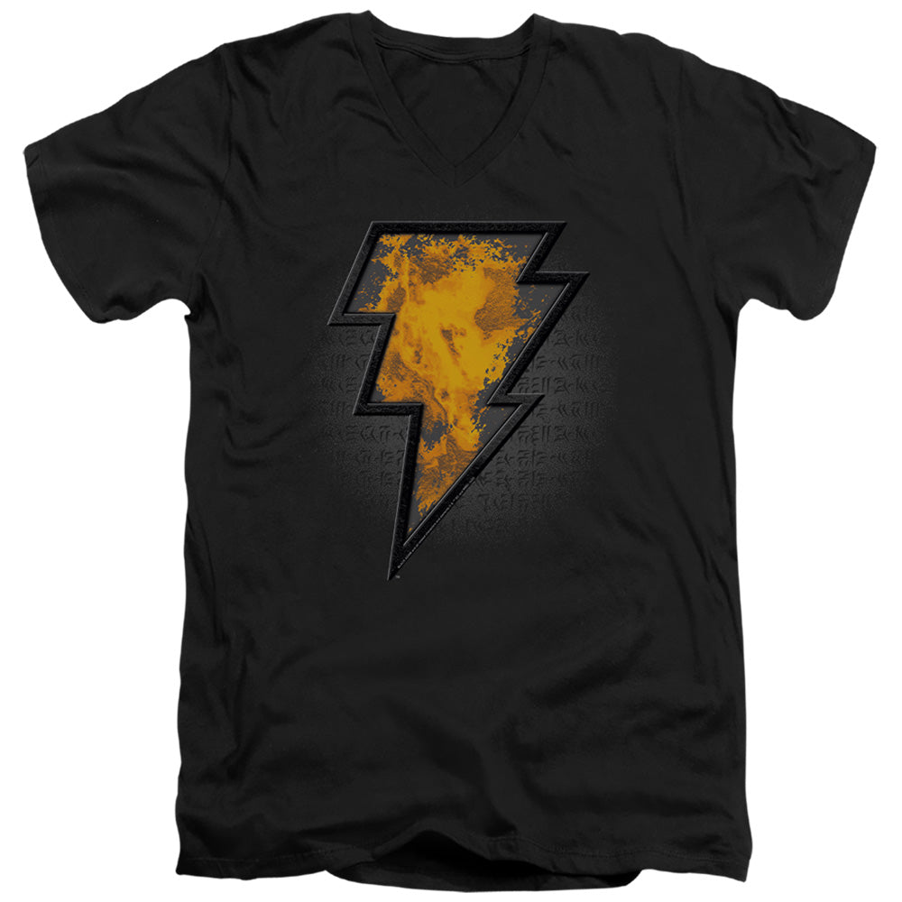Black Adam Black Adam Beveled Emblem Mens Slim Fit V-Neck T Shirt Black