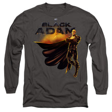 Load image into Gallery viewer, Black Adam Black Adam Logo With Character Mens Long Sleeve Shirt Charcoal Officially Licensed
