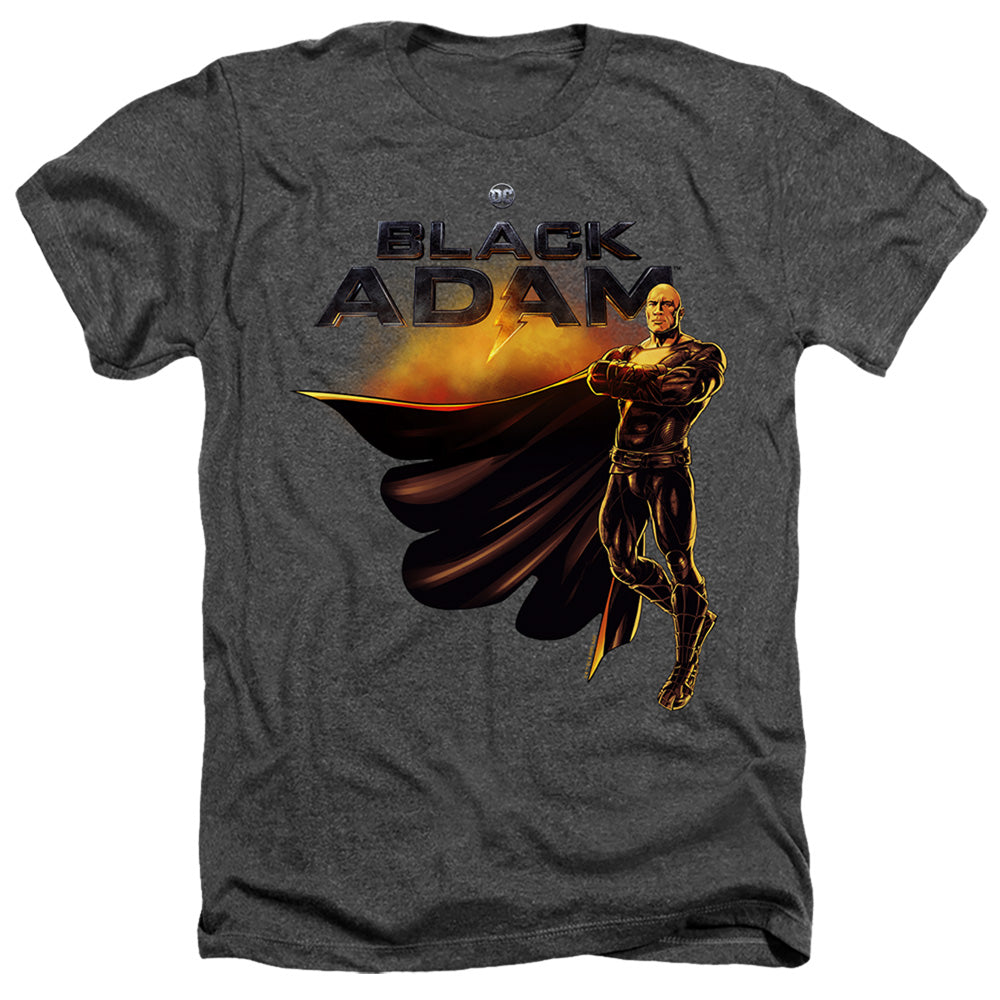 Black Adam Black Adam Logo With Character Heather Mens T Shirt Charcoal