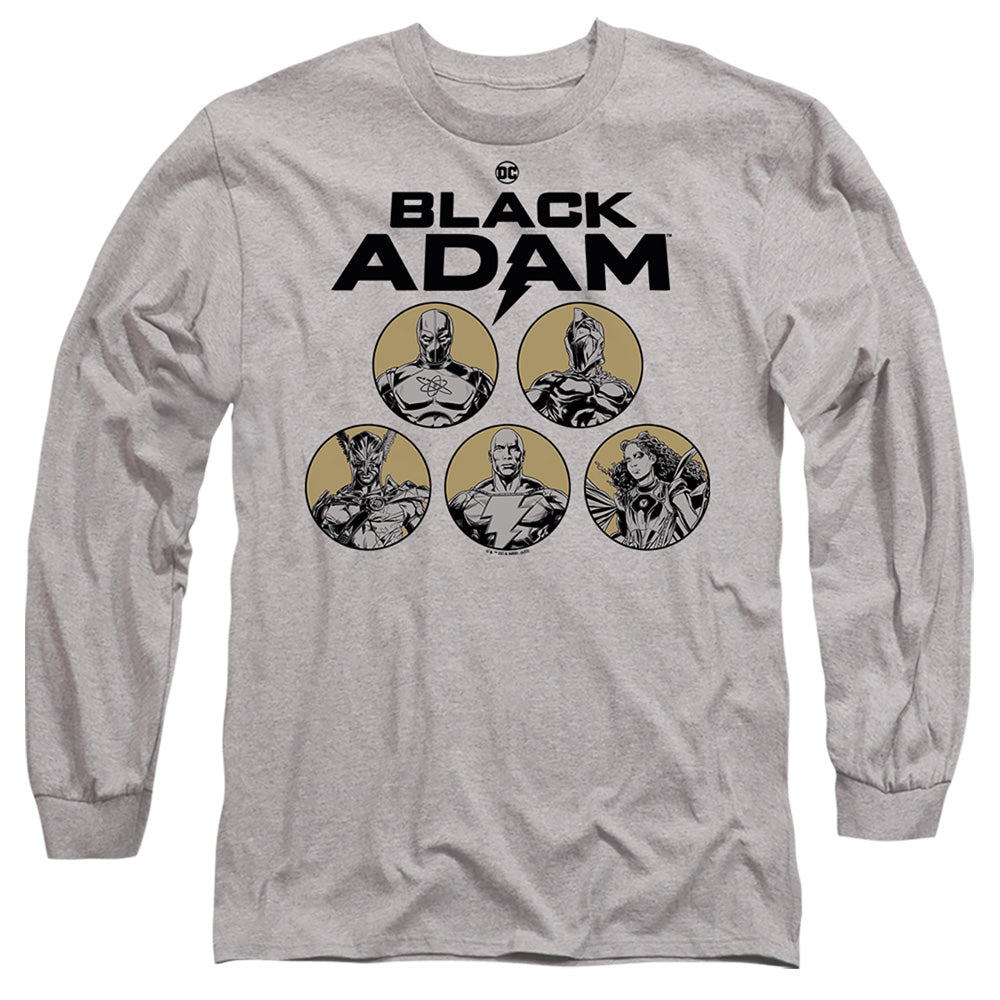 Black Adam Black Adam Contrast Group Mens Long Sleeve Shirt Athletic Heather Officially Licensed