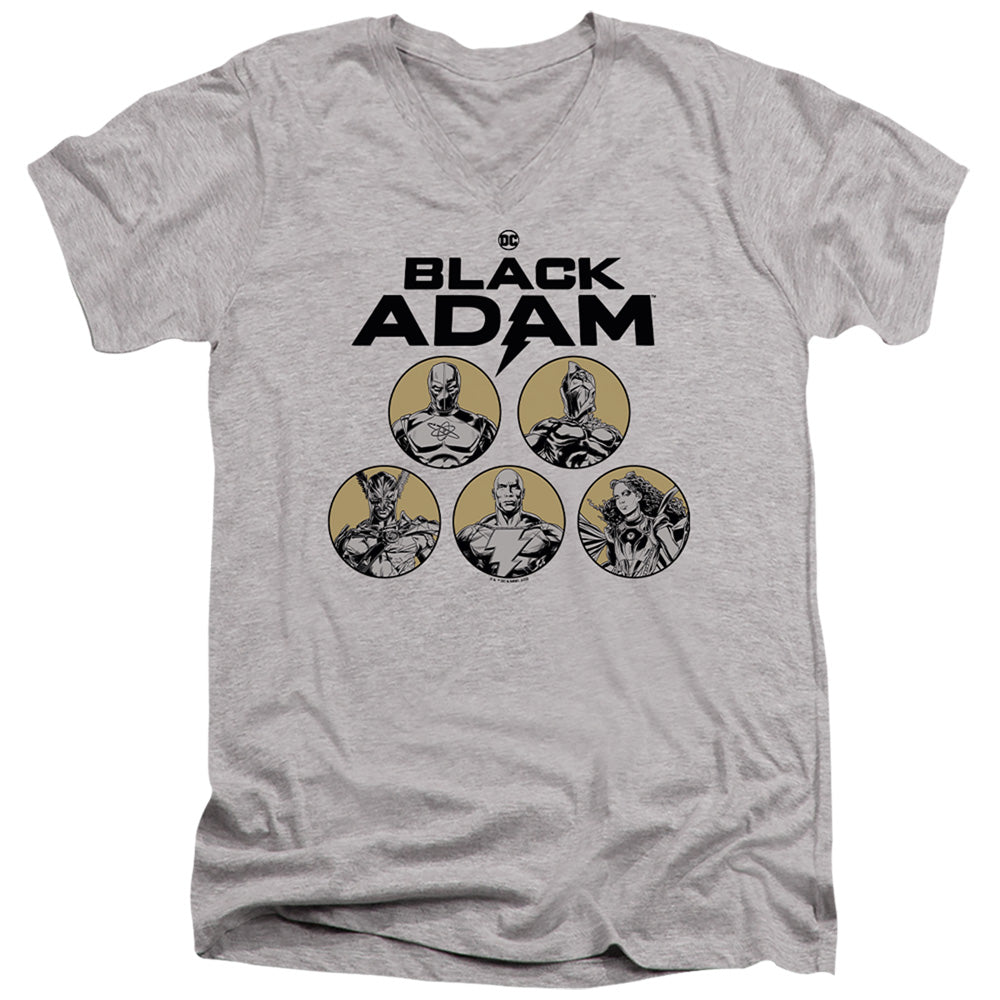Black Adam Black Adam Contrast Group Mens Slim Fit V-Neck T Shirt Athletic Heather