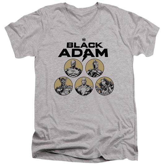 Black Adam Black Adam Contrast Group Mens Slim Fit V-Neck T Shirt Athletic Heather