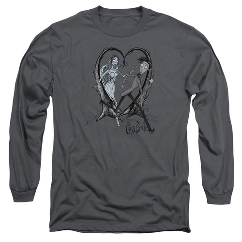 Corpse Bride Runaway Groom Mens Long Sleeve Shirt Charcoal