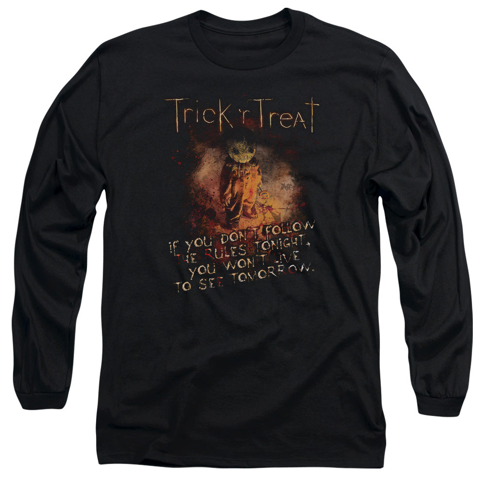 Trick R Treat Rules Mens Long Sleeve Shirt Black Officially Licensed