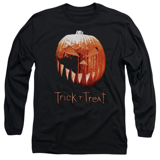 Trick R Treat Pumpkin Mens Long Sleeve Shirt Black Officially Licensed