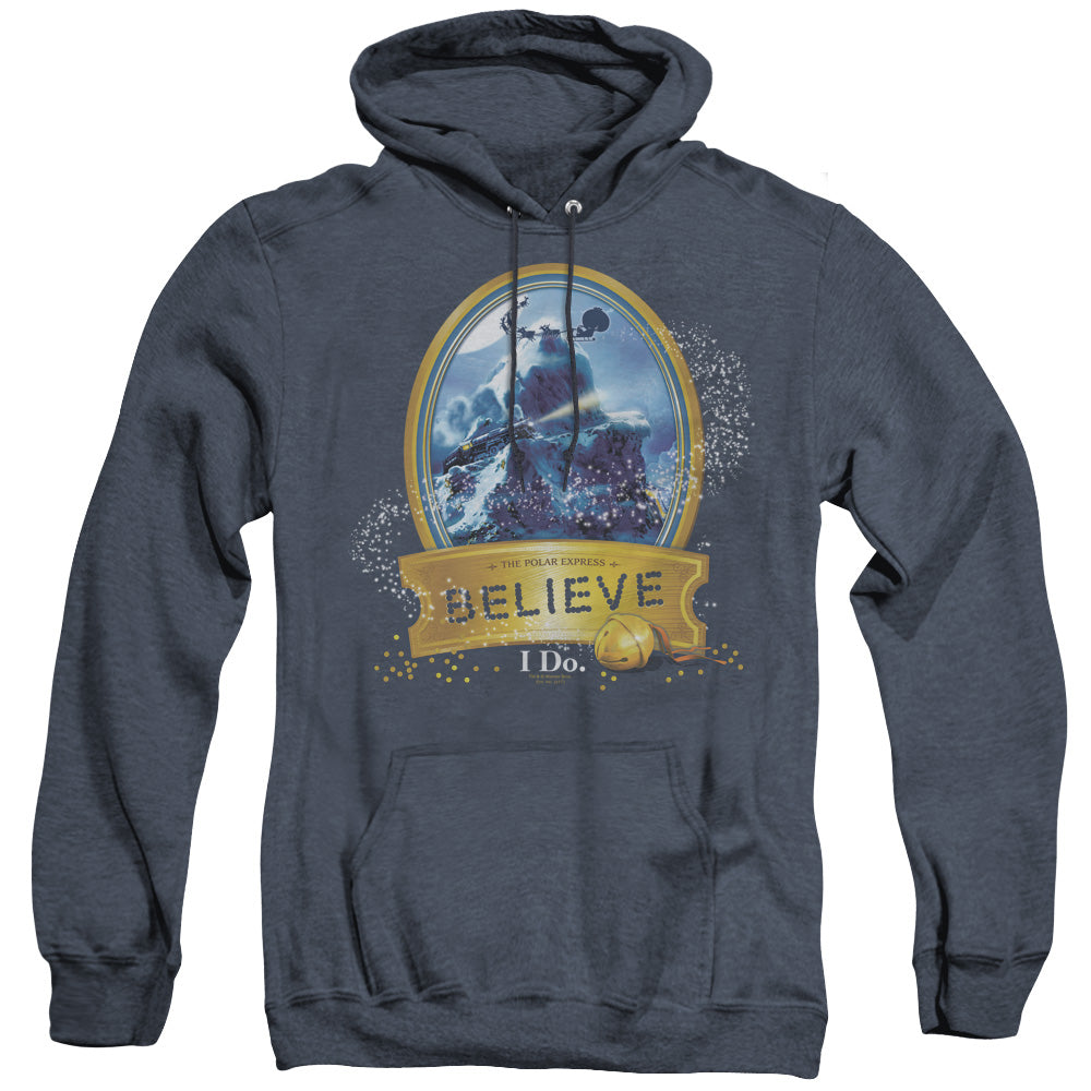 The Polar Express True Believer Heather Mens Hoodie Navy Blue