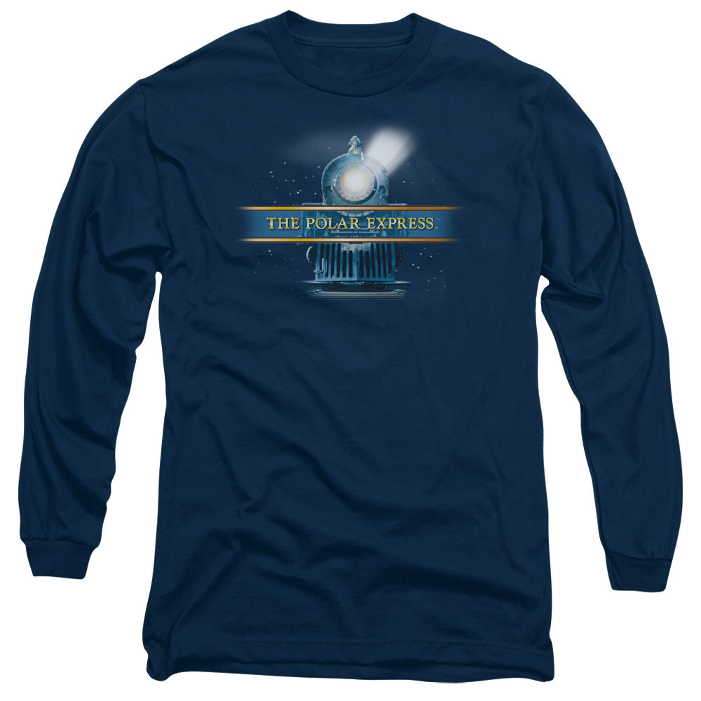 Polar Express Train Logo Mens Long Sleeve Shirt Navy
