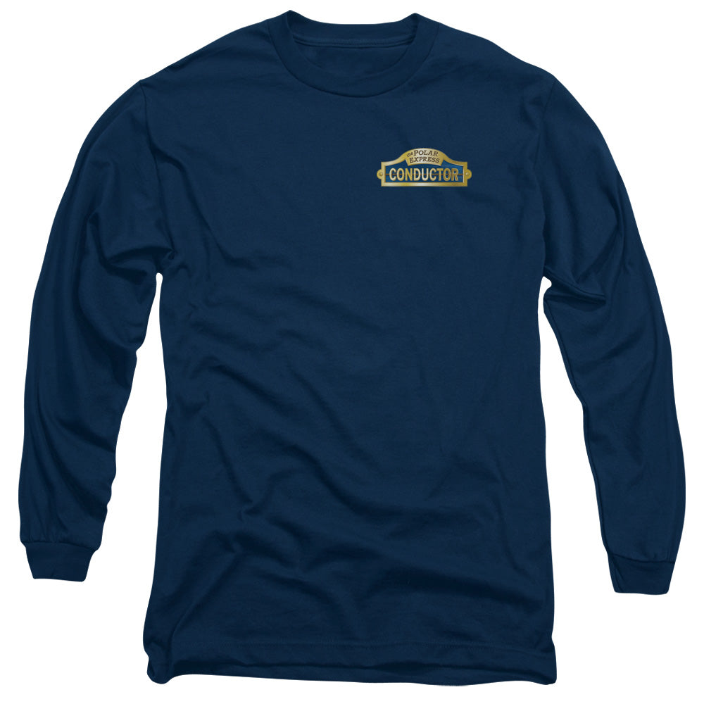 Polar Express Conductor Mens Long Sleeve Shirt Navy
