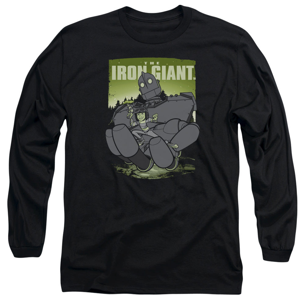 Iron Giant Helping Hand Mens Long Sleeve Shirt Black Officially Licensed