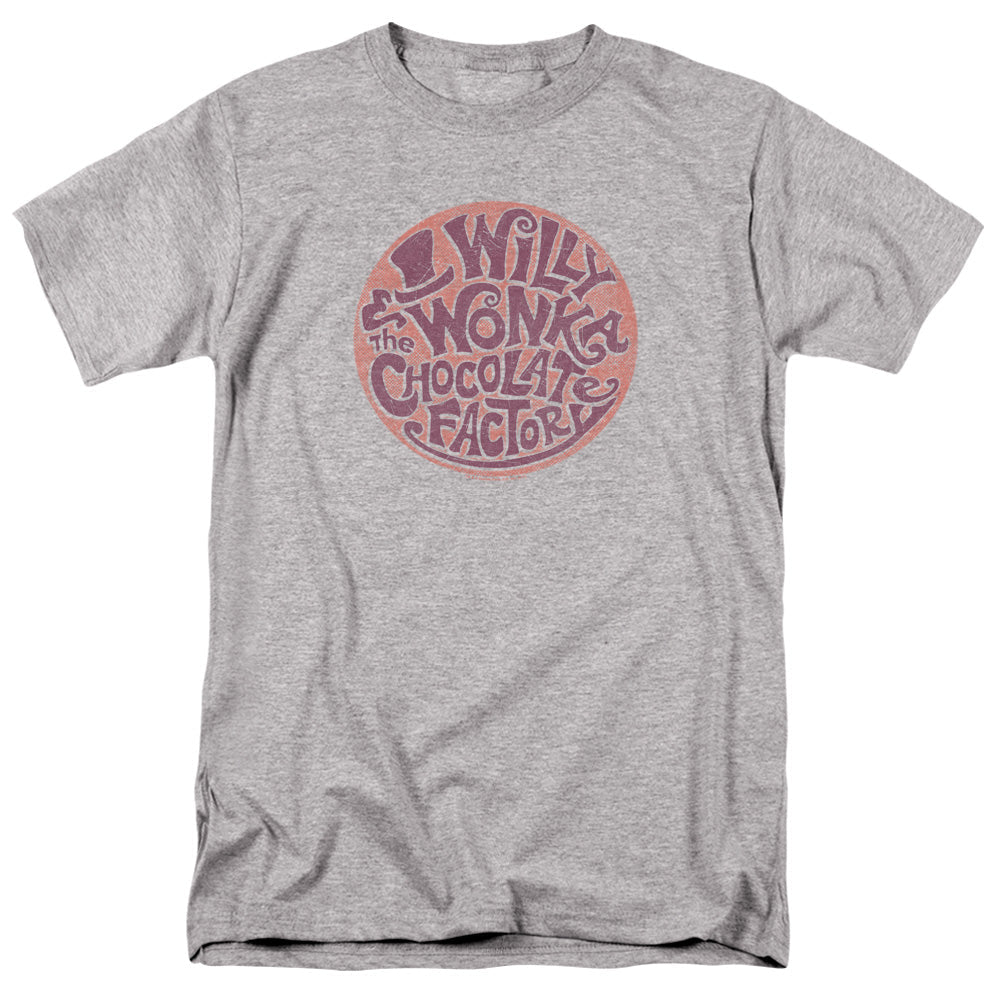 Willy Wonka And The Chocolate Factory Circle Logo Mens T Shirt Athletic Heather