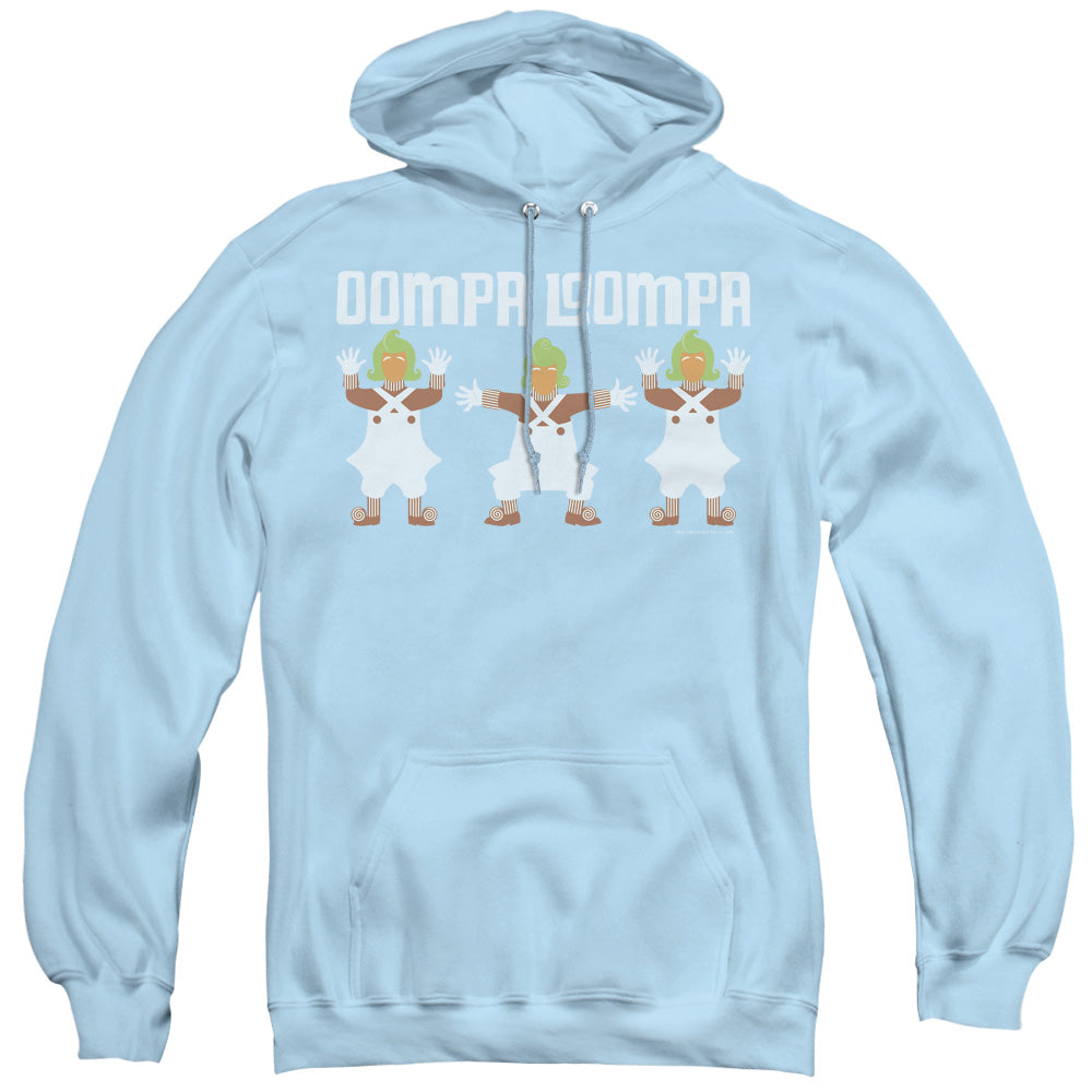 Willy Wonka And The Chocolate Factory Oompa Loompa Mens Hoodie Light Blue