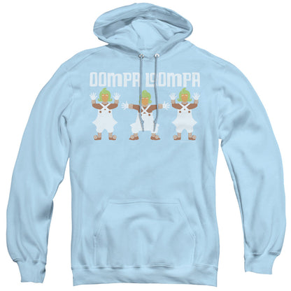 Willy Wonka And The Chocolate Factory Oompa Loompa Mens Hoodie Light Blue