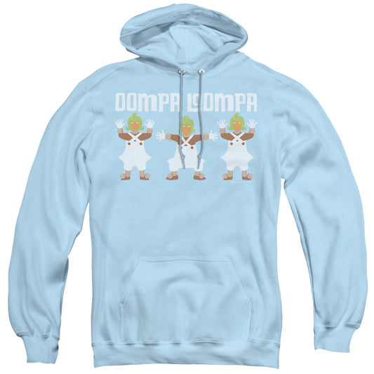 Willy Wonka And The Chocolate Factory Oompa Loompa Mens Hoodie Light Blue
