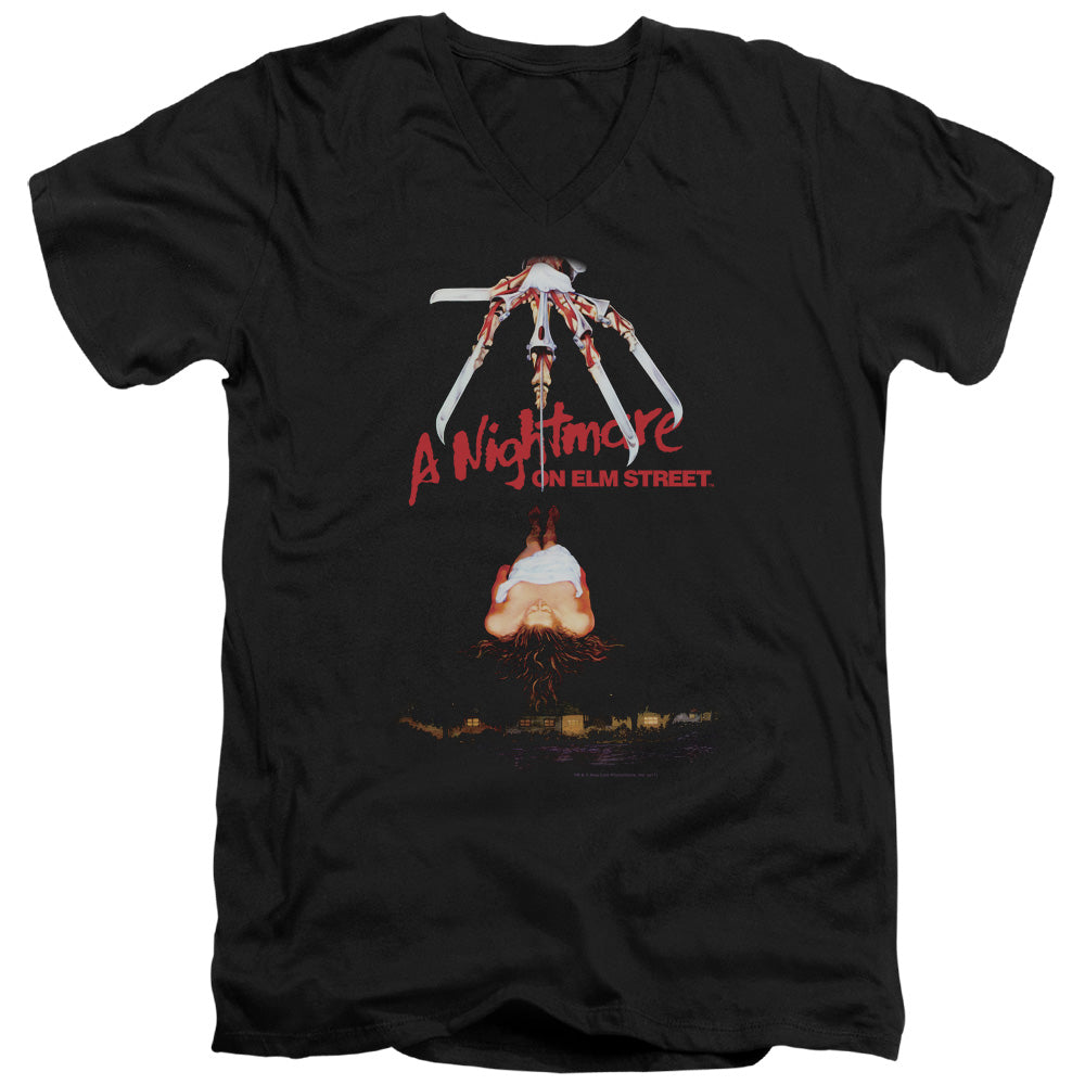 Nightmare On Elm Street Alternate Poster Mens Slim Fit V-Neck T Shirt Black