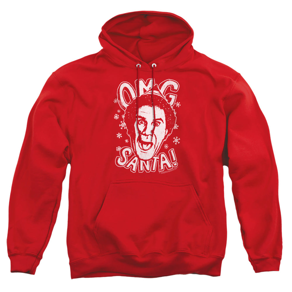 Elf Omg Santa Mens Hoodie Red